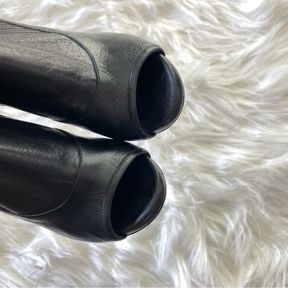 Jimmy Choo Women’s Grained Calfskin Brenna Ankle Boots Booties Open Toe Stiletto - Picture 6 of 11